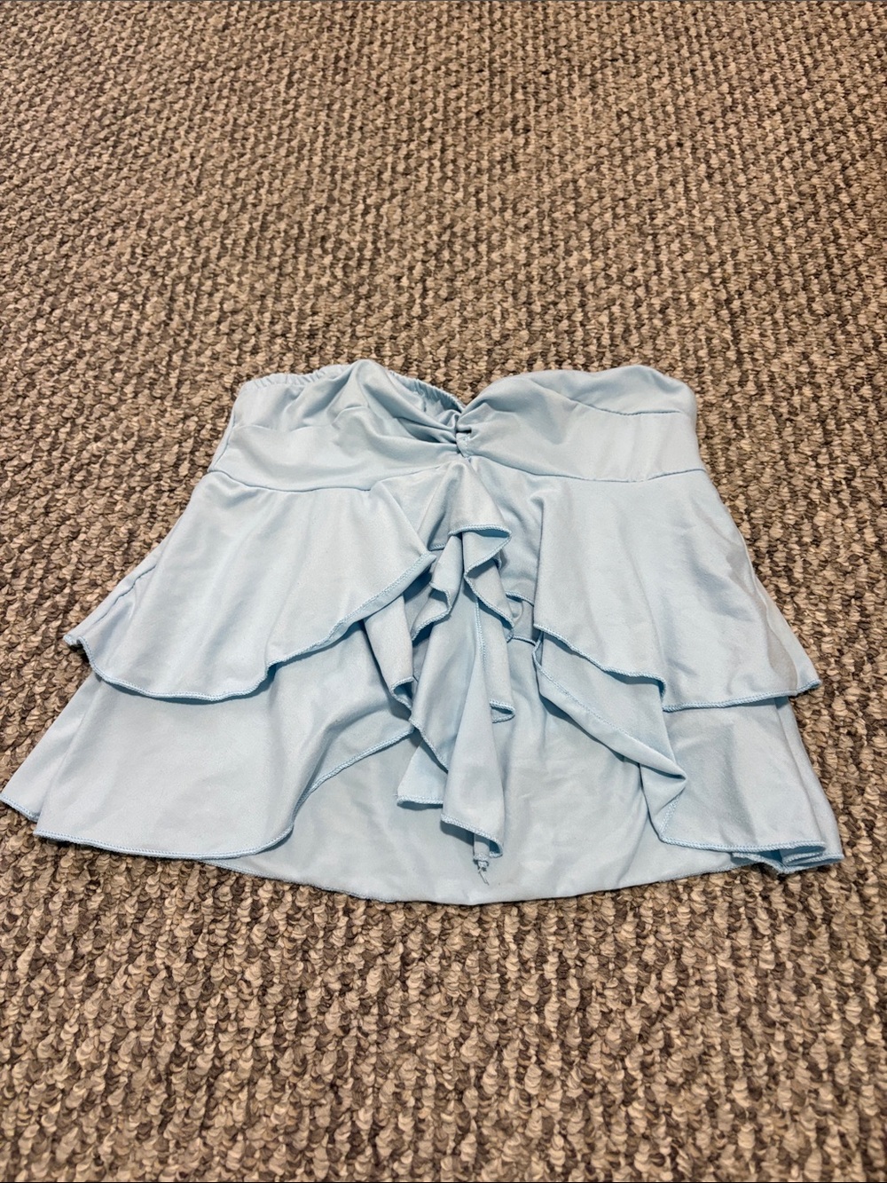 Light Blue Ruffle Tiered Women's Skirt